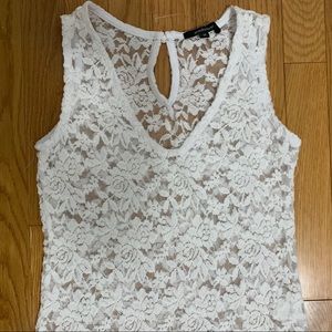 White lace bodysuit!